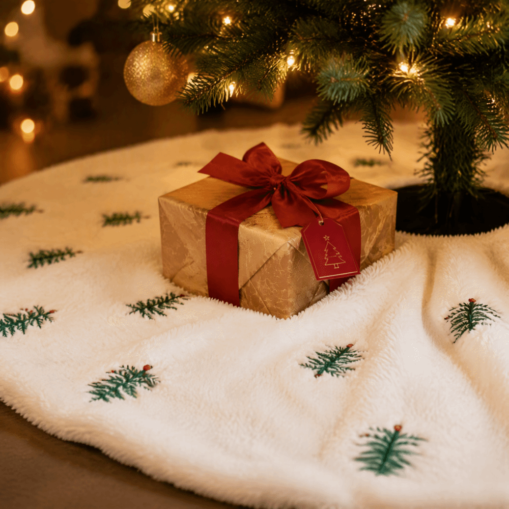 Embroidery Xmas Tree - Accesorio Navideño, Falda para Árbol de