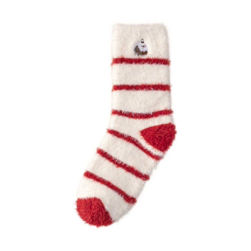 Embroidery Xmas Tree - Calcetines térmicos gruesos de Navidad con