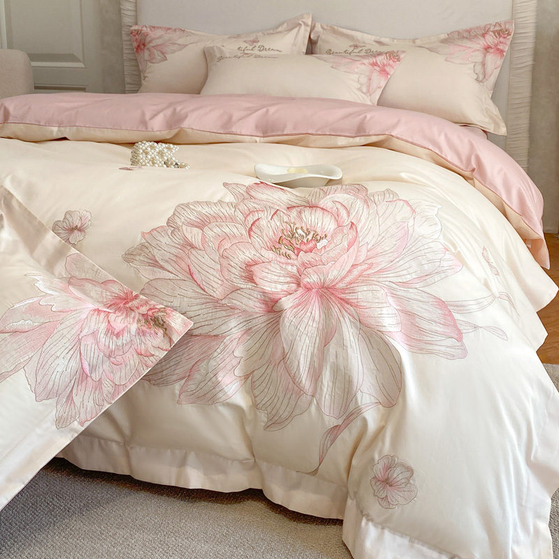 Embroidery Quilt Cover - Juego de cama de lujo con