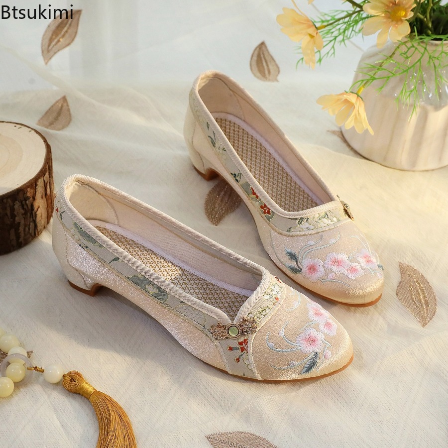 Embroidery Fabric - Zapatos de Mujer 2026, Estilo Étnico,