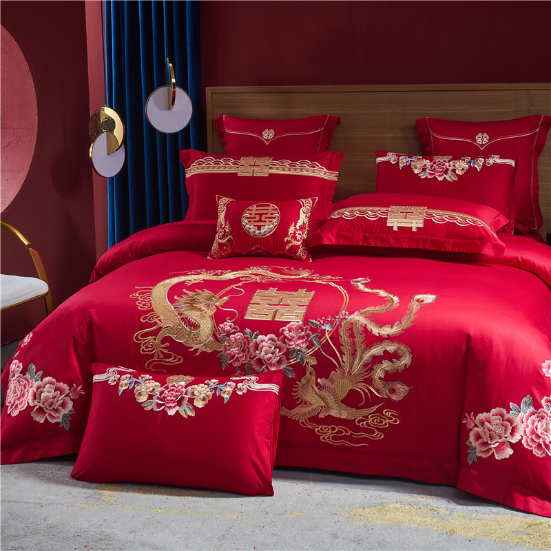 Embroidery Quilt Cover - Juego de cama 100% de algodón,