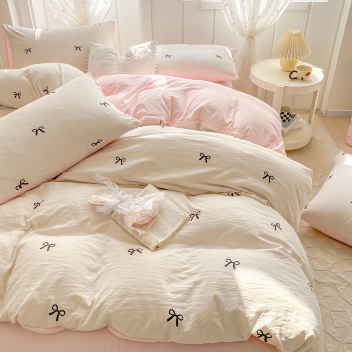 Embroidery Quilt Cover - Juego de sábanas de 3 piezas,