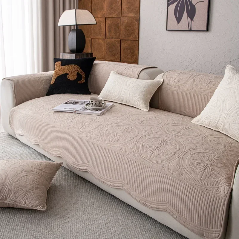 Embroidery Quilt Cover - Funda de sofá de algodón grueso,