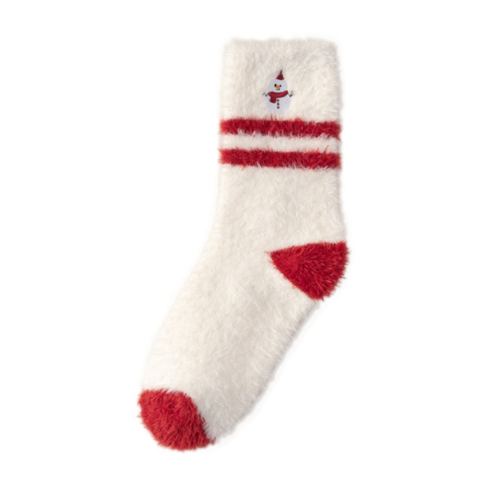 Embroidery Xmas Tree - Calcetines Térmicos Gruesos de Navidad con