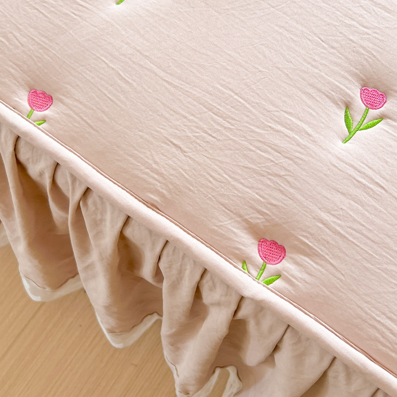 Juego de falda de cama de algo - Embroidery Quilt Cover reseña y precio
