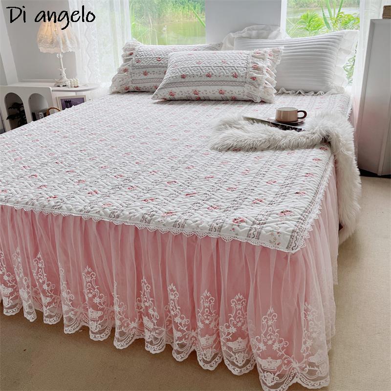 Falda de cama acolchada gruesa - Embroidery Quilt Cover reseña y precio