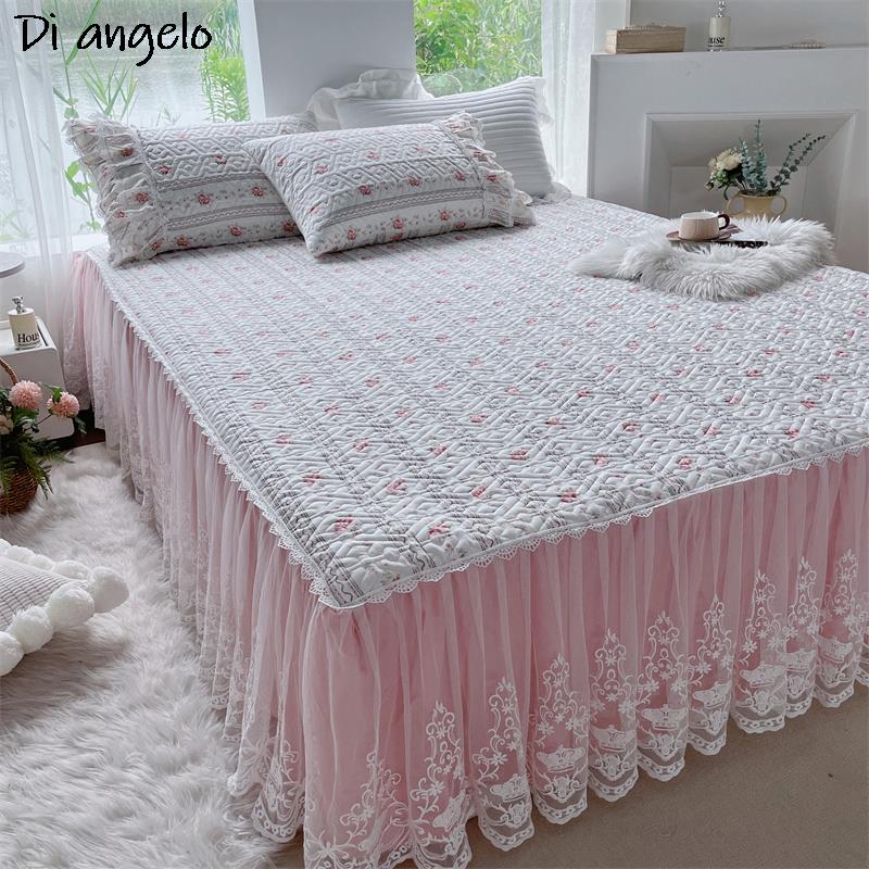 Falda de cama acolchada gruesa - Embroidery Quilt Cover reseña y precio
