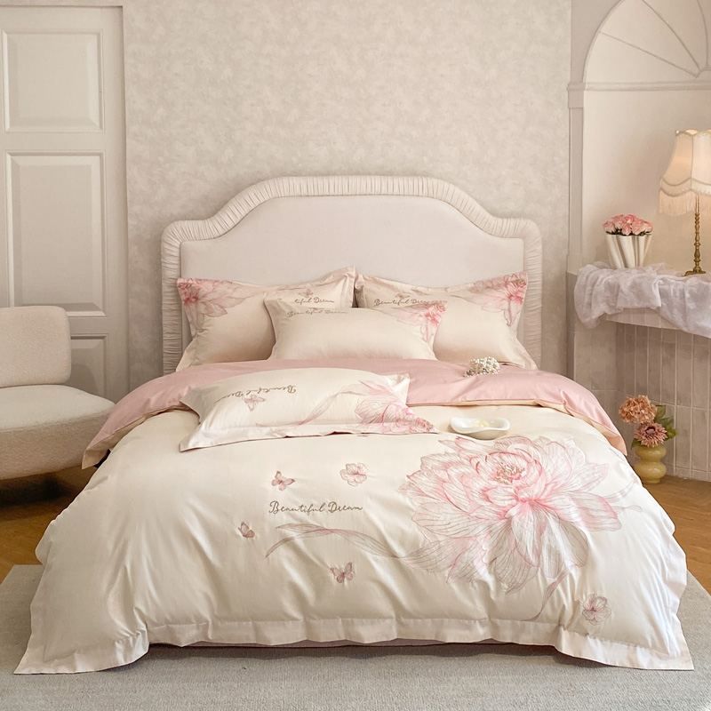 Juego de cama de lujo con bord - Embroidery Quilt Cover reseña y precio