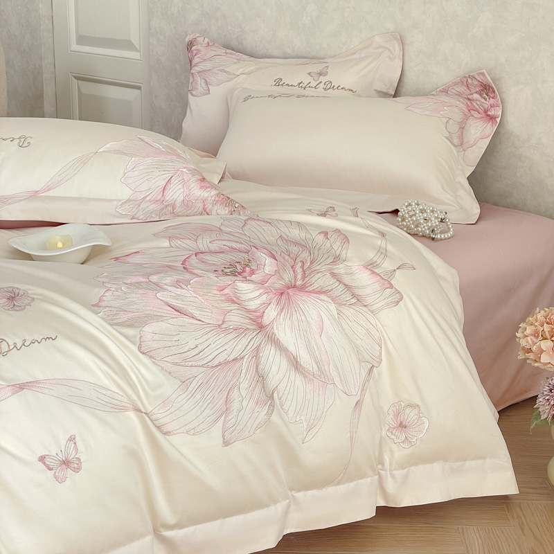 Juego de cama de lujo con bord - Embroidery Quilt Cover reseña y precio
