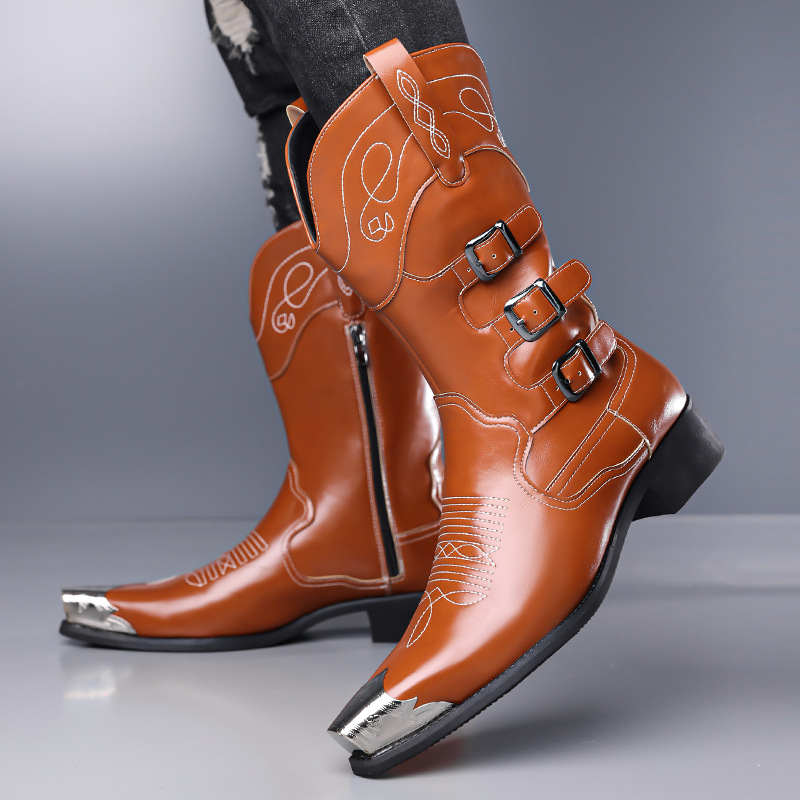 Botas Altas de Cuero Patentado - Embroidery Fabric reseña y precio