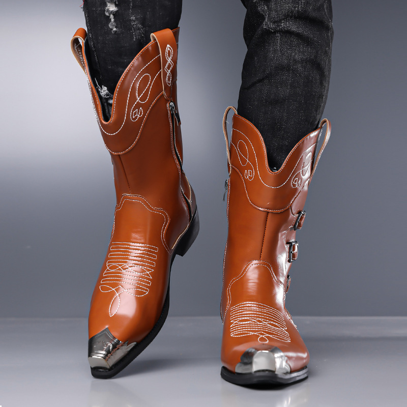 Botas Altas de Cuero Patentado - Embroidery Fabric reseña y precio