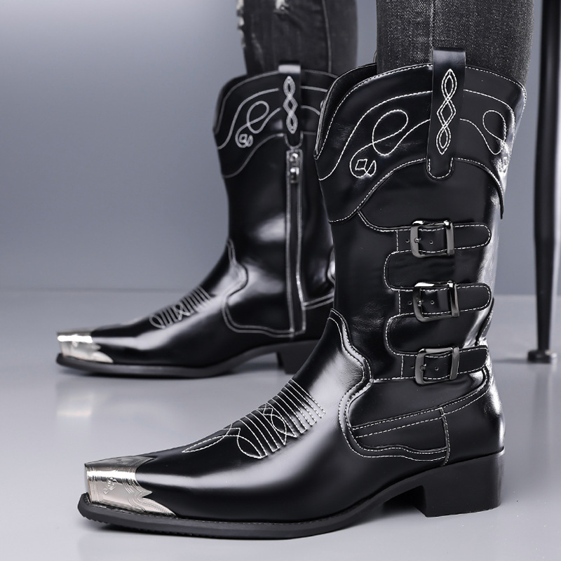 Botas Altas de Cuero Patentado - Embroidery Fabric reseña y precio