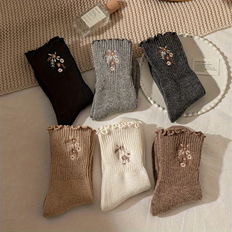 6 Pares de Calcetines de Media - Embroidery On Socks reseña y precio