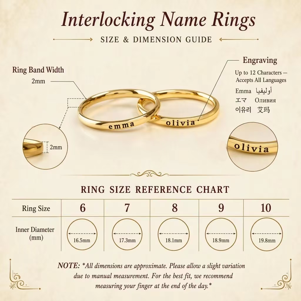 Anillos con nombre grabado per - Embroidery Alphabet reseña y precio