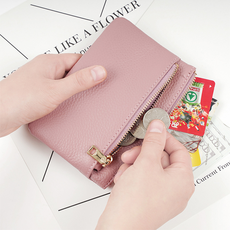 Monedero de cuero genuino con  - Embroidery Alphabet reseña y precio