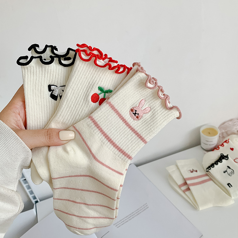 Calcetines de Algodón para Muj - Embroidery On Socks reseña y precio