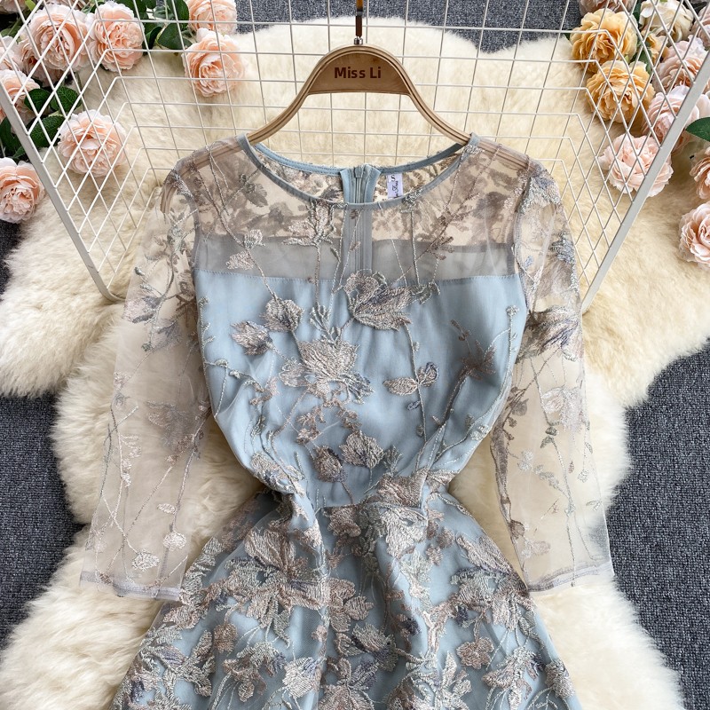 E Vestido de Malla Bordado Est - Embroidery Workshop reseña y precio