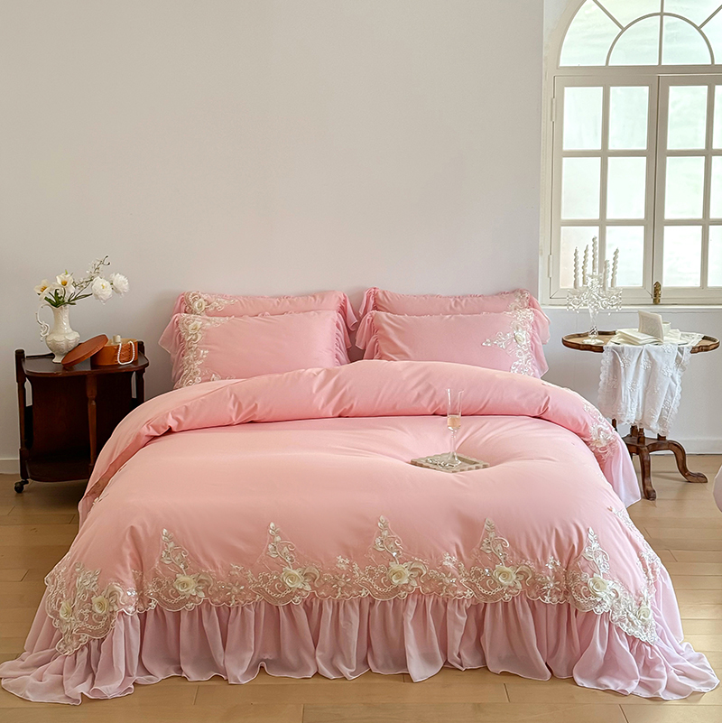 Juego de cama elegante con bor - Embroidery Quilt Cover reseña y precio